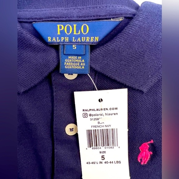 Polo Ralph Lauren Pleated Cotton Polo Navy Dress size 5&6 - Picture 8 of 8